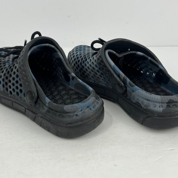 Unbranded Kids Rubber Slippers Size 2.5 EU 33 Blue Gray Camouflage Round Toe - Picture 3 of 6